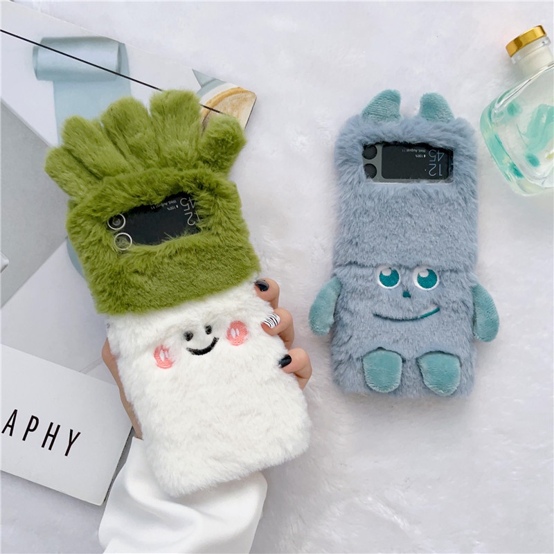 Ốp Điện Thoại Lông Xù Kiểu Hoạt Hình Đáng Yêu Chống Sốc Cho Samsung Galaxy Z Flip 4 3 5G Samsung Z Flip3 Flip4