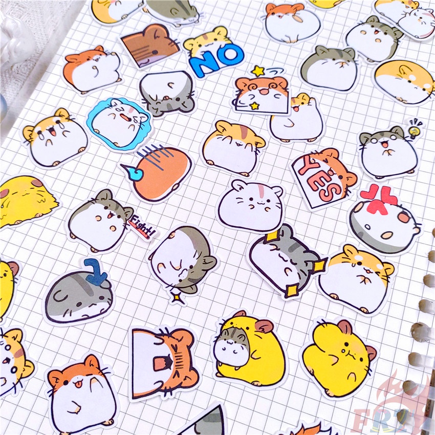 Set 60 Món Đồ Chơi Chất Lượng Cao ☆ Sticker Dán Trang Trí Nhật Ký Hình Chuột Hamster Đáng Yêu Q-2 ☆ Sticker Dán Trang Trí Album Thời Trang DIY Kích Thước 2~3cm