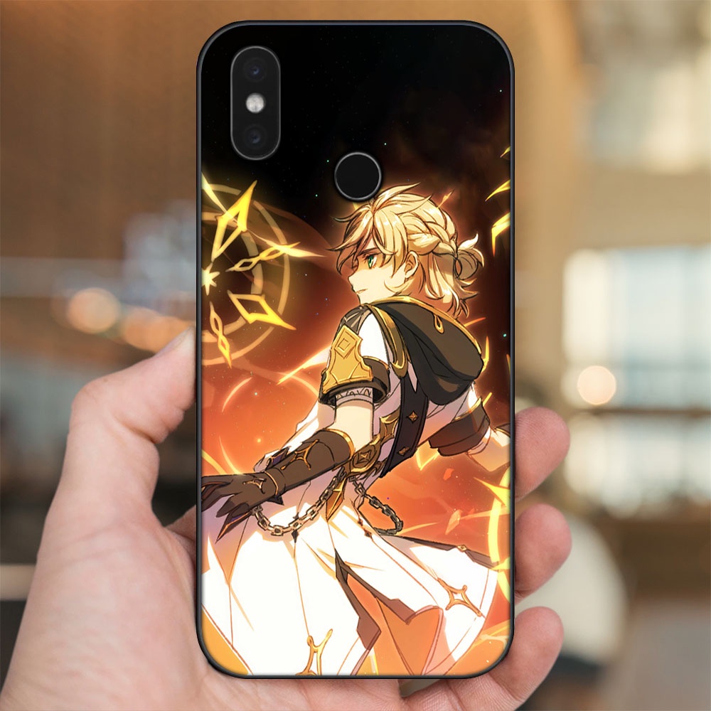 Ốp lưng Xiaomi Mi 8, Mi 8 SE viền đen in hình Albedo Genshin Impact