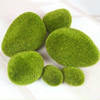 Bịch 6 cục đá rêu, đá bọc cỏ nhân tạo làm tiểu cảnh
