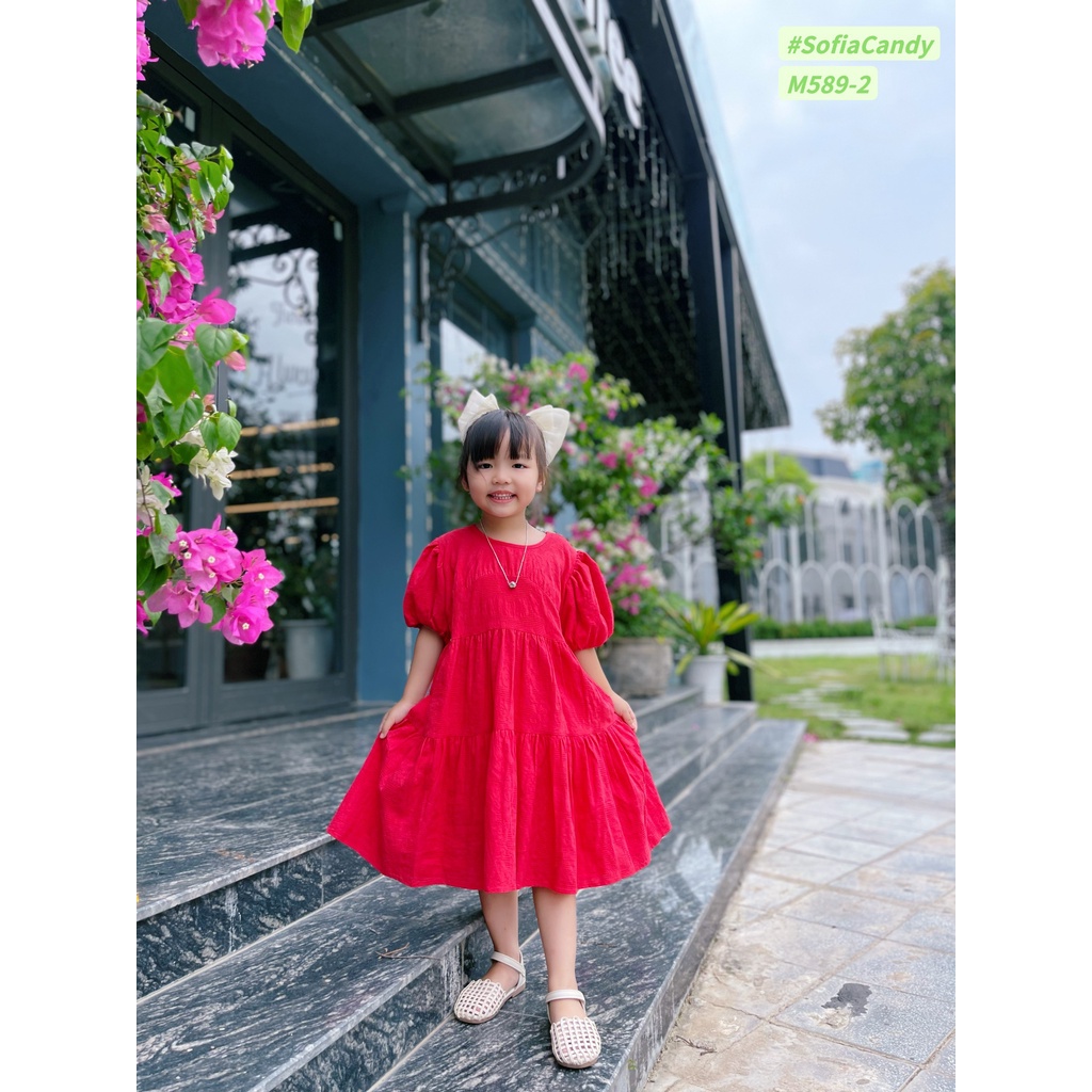 VÁY ĐŨI ĐỎ DÂY BUỘC SAU LƯNG SOFIA