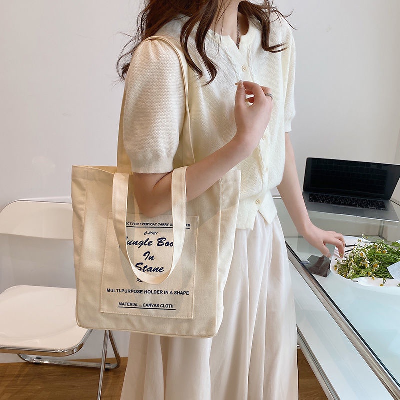 Túi Vải Tote Đeo Vai Form Hộp Nắp Ngoài XinhStore