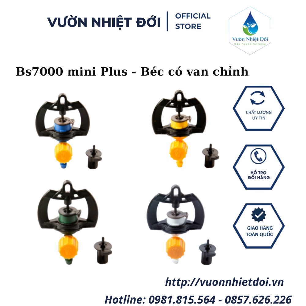 Bộ 10 Béc có van chỉnh BS 7000 Plus phun mưa cục bộ dưới tán cây lâu năm - BH 5 năm