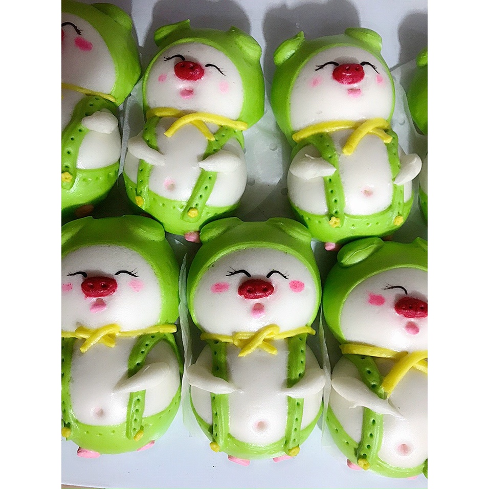 Bánh bao nhân phomai - tạo hình con heo