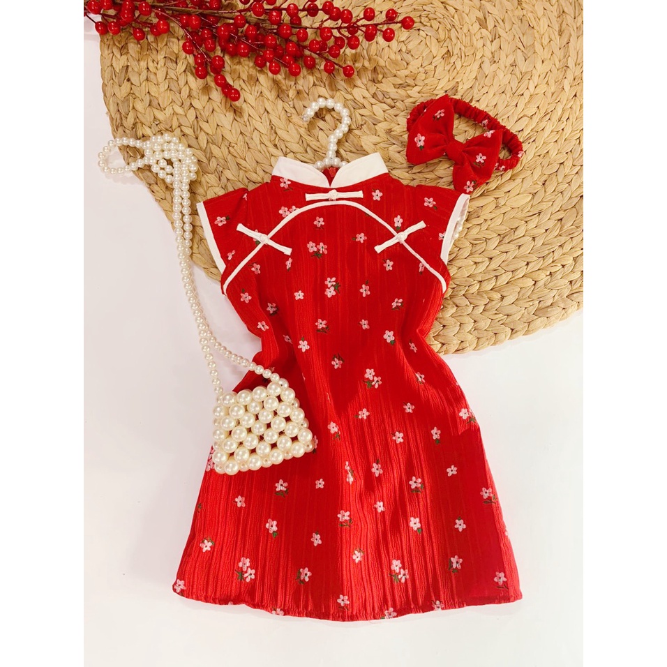 Ngọc Kids - Set váy sườn xám cho bé 6-25kg