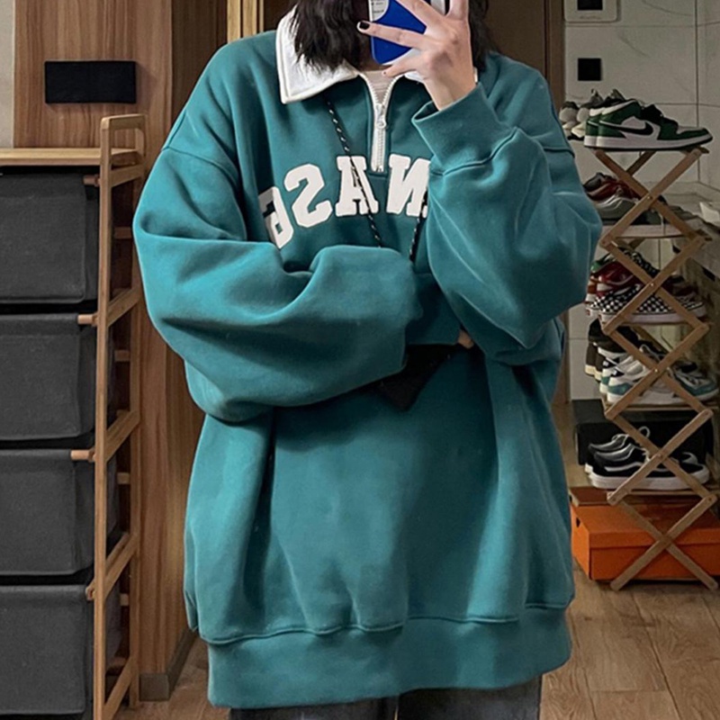 IELGY Áo polo Lông Cừu Dáng Rộng Thời Trang Dành Cho Nữ