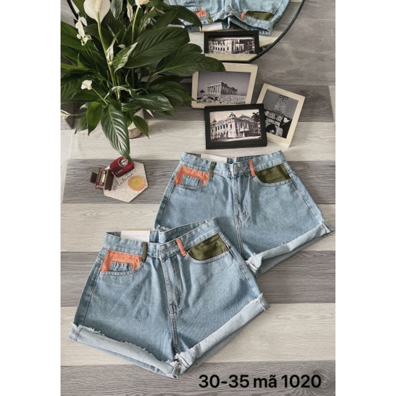 QUẦN SORT JEAN BIGSIZE  LƯNG CAO TÚI MÀU SIU XINH