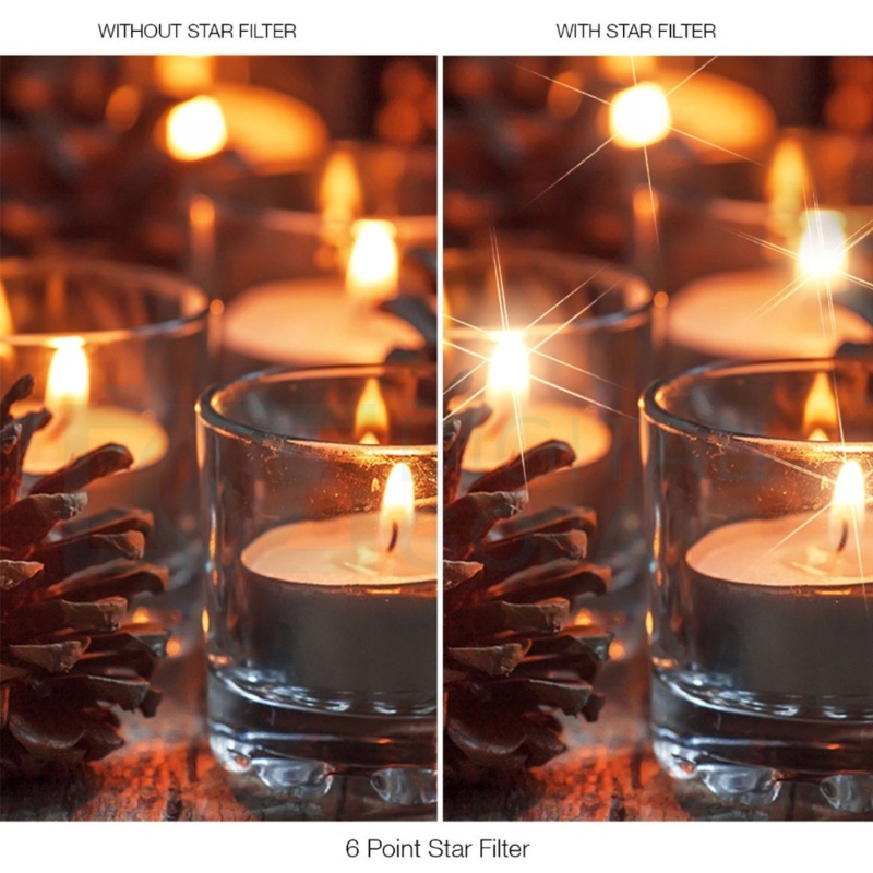 Kính Lọc 49mm 52mm 55mm 58mm 62mm 67mm 77mm Cho Máy Ảnh 4 6 8 Piont