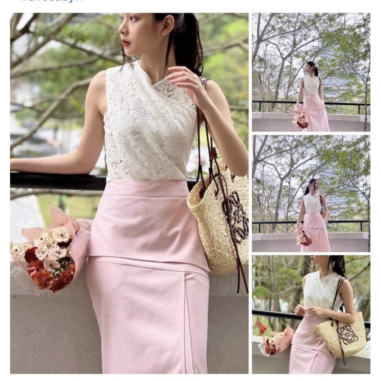 THANH LÝ áo ren vạt chéo của dress by h sz M
