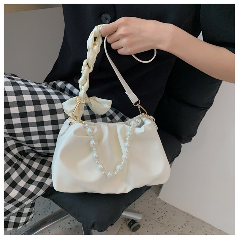 FAWORK Túi Kẹp Nách Nữ Đẹp Quai Tết Phối Dây Ngọc Bánh Bèo Có Dây Đeo Chéo