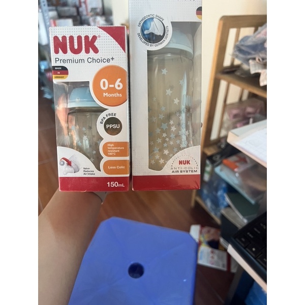 Chính Hãng Bình Sữa NUK Premium Choice+ Nhựa PPSU 150ml 300ml Núm Ti S 0-6M