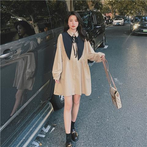 Đầm Sơ Mi Cổ Búp Bê Phong Cách Thời Trang Mùa Thu Pháp Hàng Mới 2022