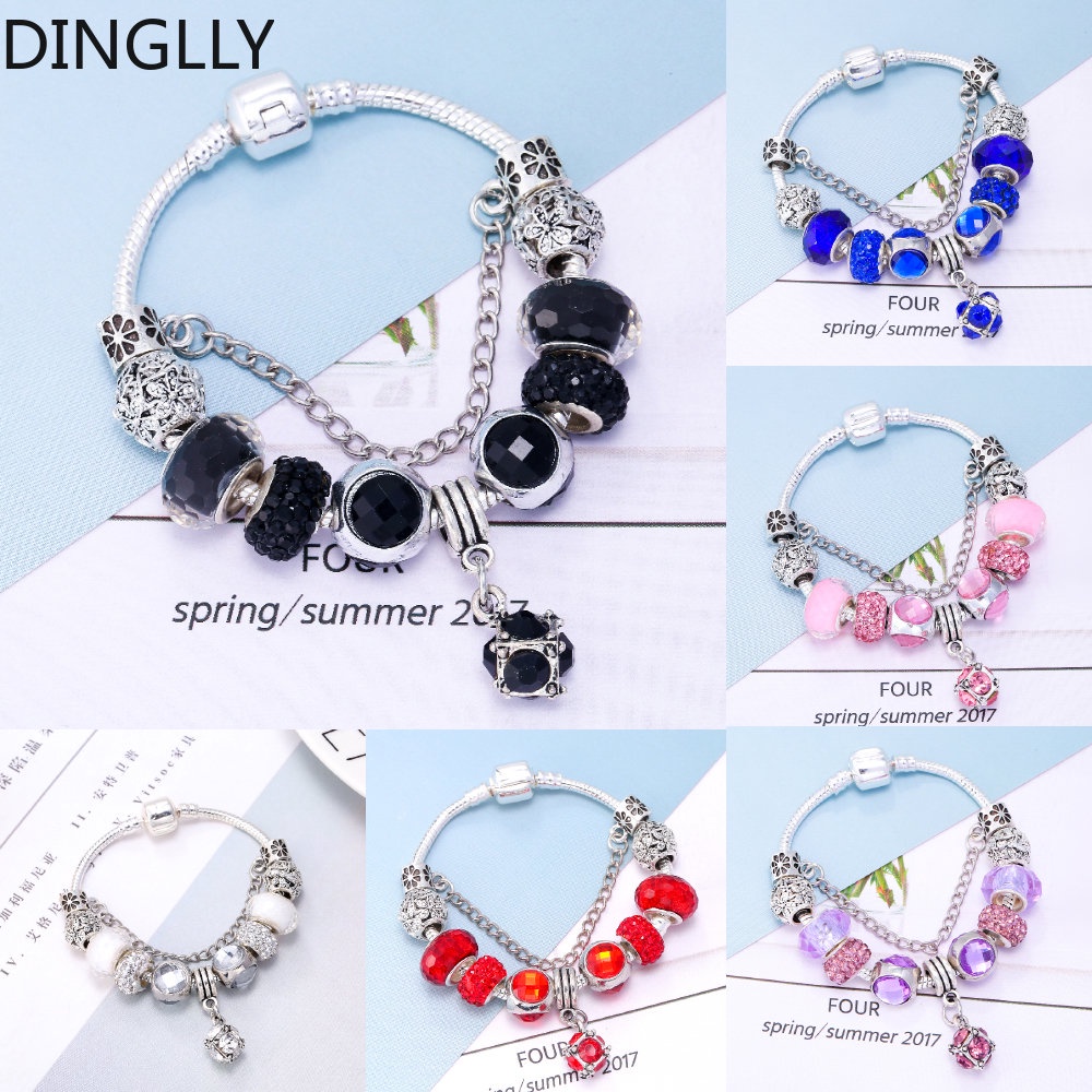 Vòng Đeo Tay Hạt Pha Lê Polyhedron 7 Màu Sắc DIY Dành Cho Nữ