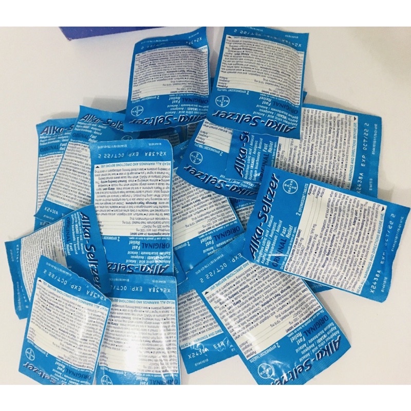 Viên sủi Mỹ đau dạ dày đầy hơi Alka Seltzer gói lẻ 2 viên Của Mỹ