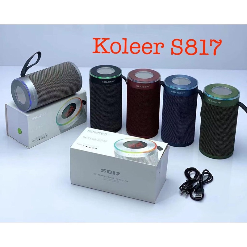 Loa bluetooth Koleer S817 hiệu ứng đèn led dáng trụ tròn