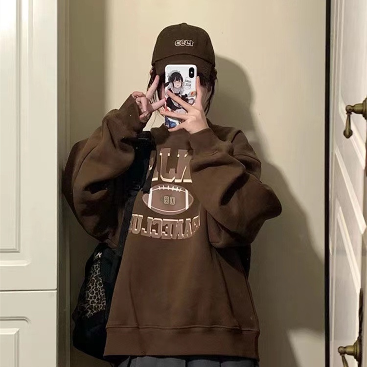 Aphrod Áo hoodie Cổ Tròn Bằng Len Thương Hiệu Mạ Sáng Chất Lượng Cao Cho Nữ