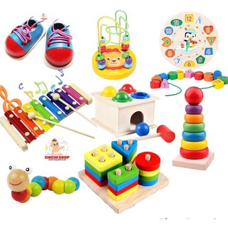 Giáo cụ montessori, đồ chơi gỗ thông minh phát triển kỹ năng cơ bản dành cho trẻ từ 1 tuổi