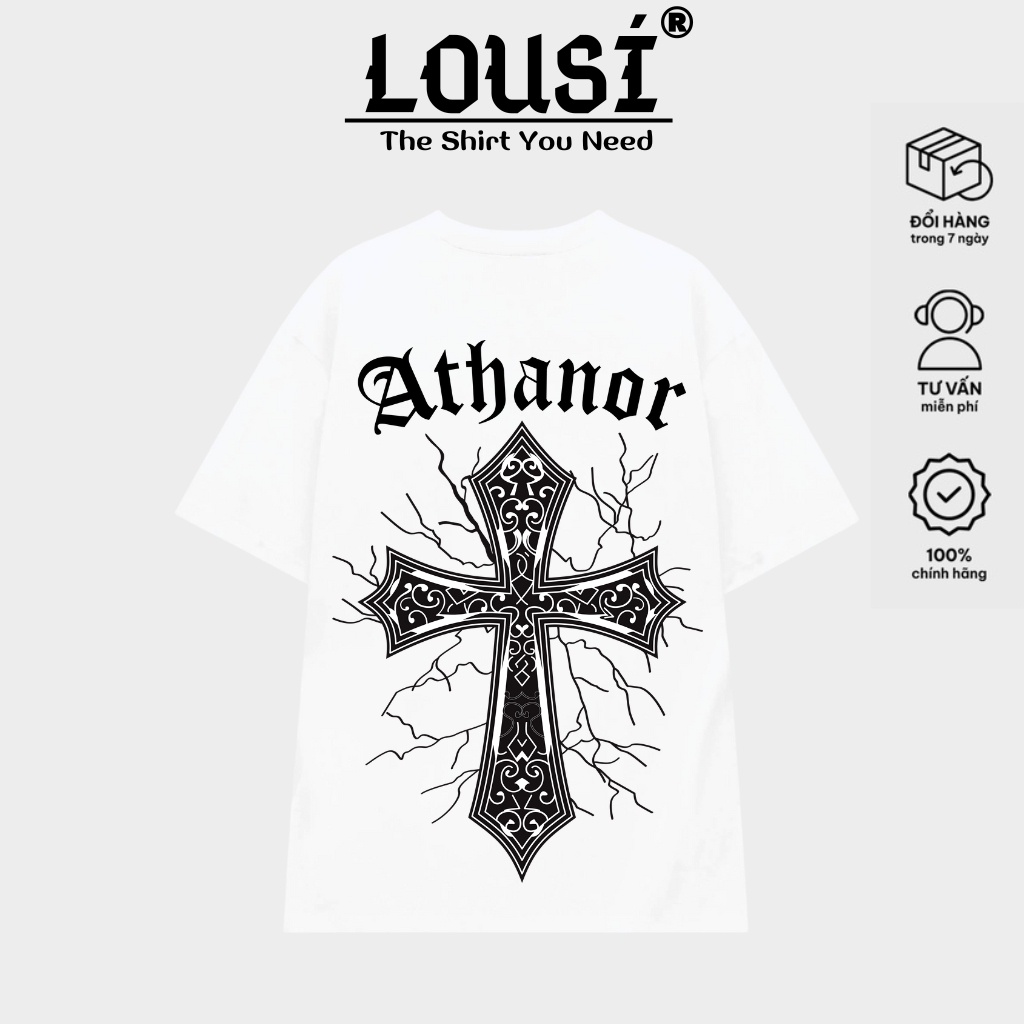 Áo thun ATHANOR unisex tay lỡ Local brand 4 Màu - Áo phông Ullzang tay lỡ nam nữ 100% Cotton - LOUSI.SG