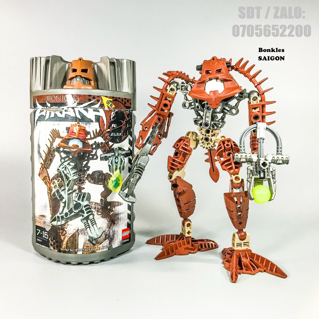 Đồ Chơi Mô Hình Vintage lắp ráp LEGO Bionicle Piraka 8904 Avak Chính Hãng Đan Mạch (2006)