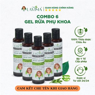 Combo 6 Dung Dịch Vệ Sinh Phụ Nữ Thảo Dược Châu Âu LAVIMA 88g/Hộp - Huyết Trắng, Nấm Ngứa, Lộ Tuyến- An Toàn Cho Mẹ Bầu