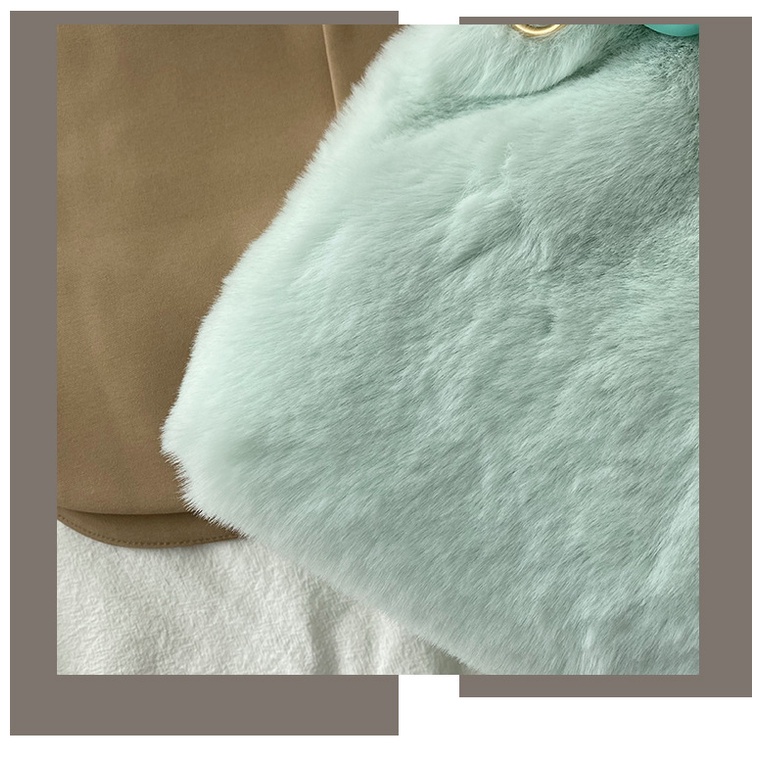 Túi Xách Đeo Vai Phủ Bông Phối Dây Xích Thời Trang Nữ Mới 2022