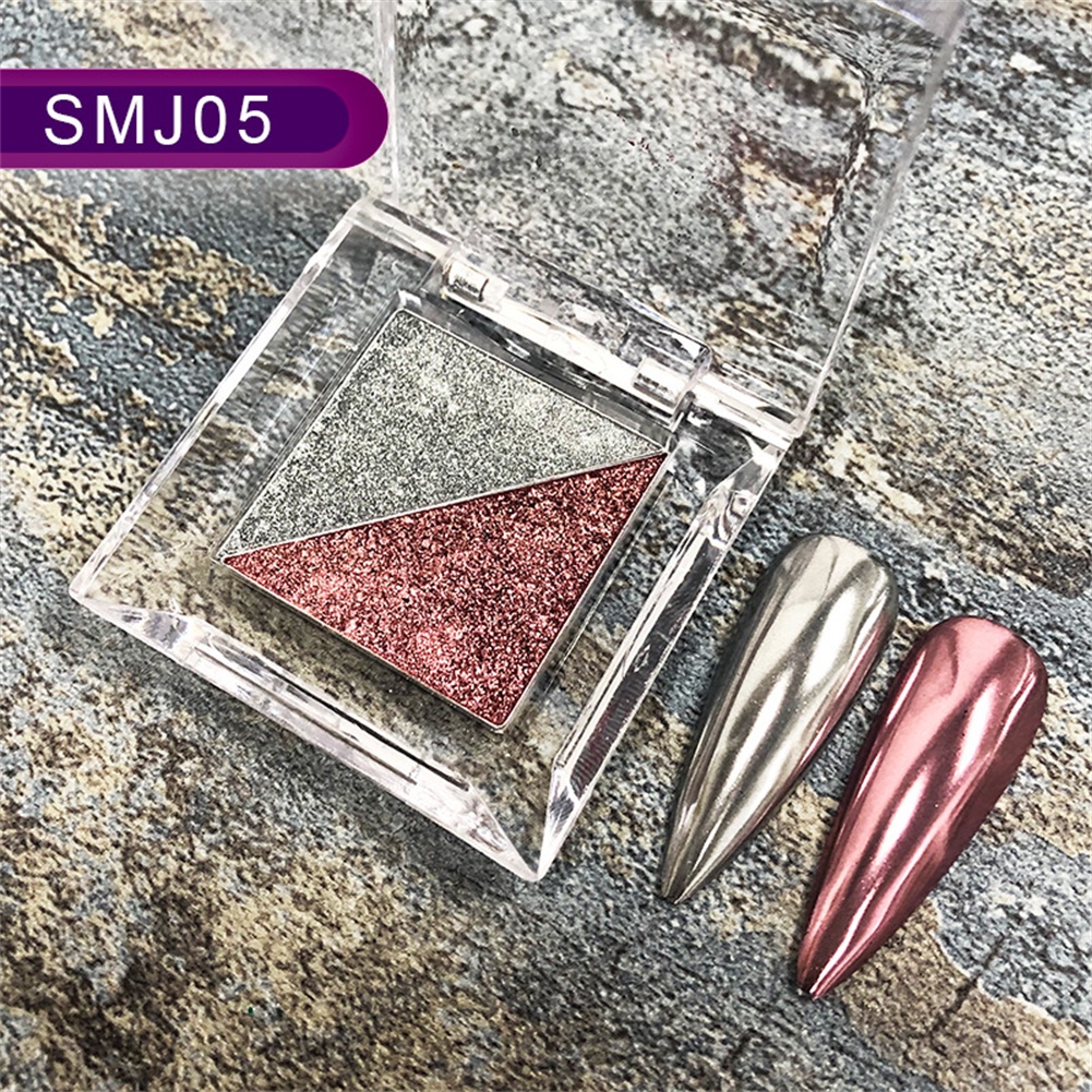 ♕Pha Lê 2 Màu Móng Tăng Cường Chắc Chắn Chiếc Gương Ma Thuật Bột Dễ Dàng Màu Sắc Và Phồng Lâu Laser Bột titan Gold Upbest