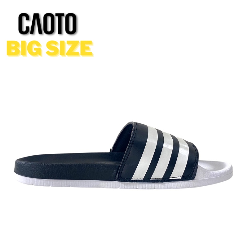 Dép Quai Ngang Kino Đế Êm Màu Đen Mũi Trắng Big Size Nam - Dép Quai Ngang Big Size Nam 45 46 47 48