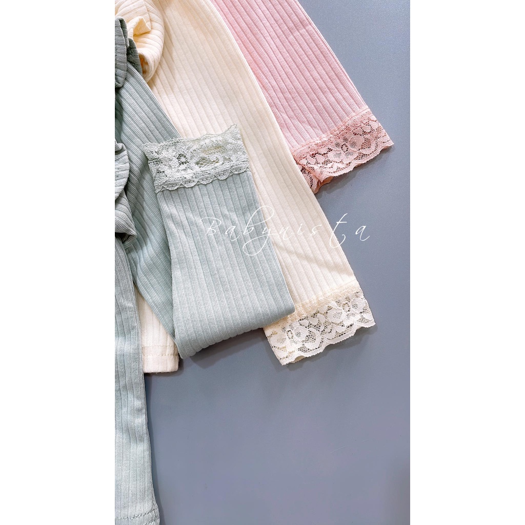 ÁO THUN TAY DÀI PHỐI REN XUẤT HÀN BÉ GÁI