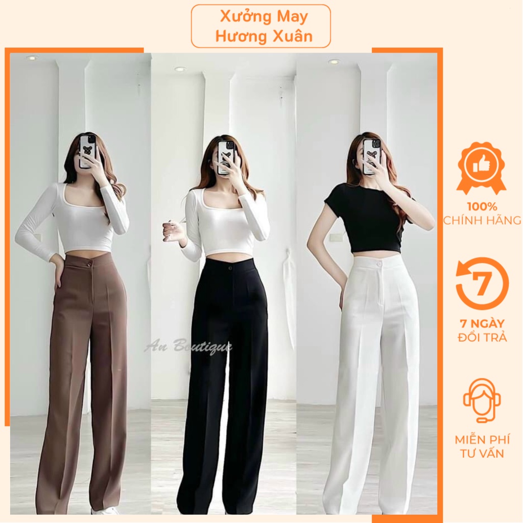 Quần suông ống rộng Quần ống rộng dáng suông chất liệu cao cấp - HX06
