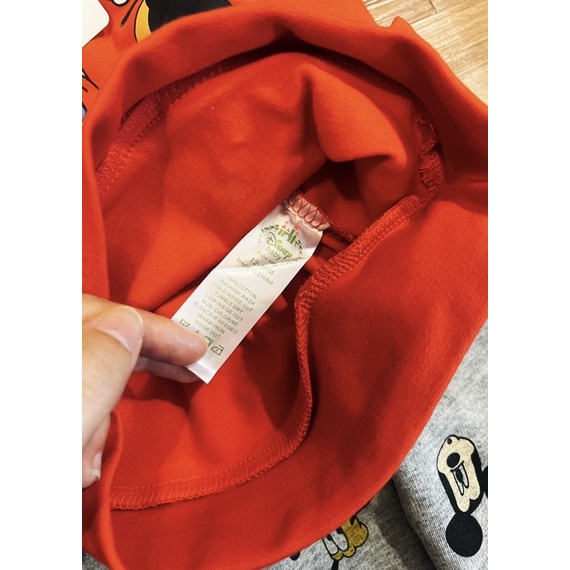 Set bộ Mickey đỏ phối xám bé trai