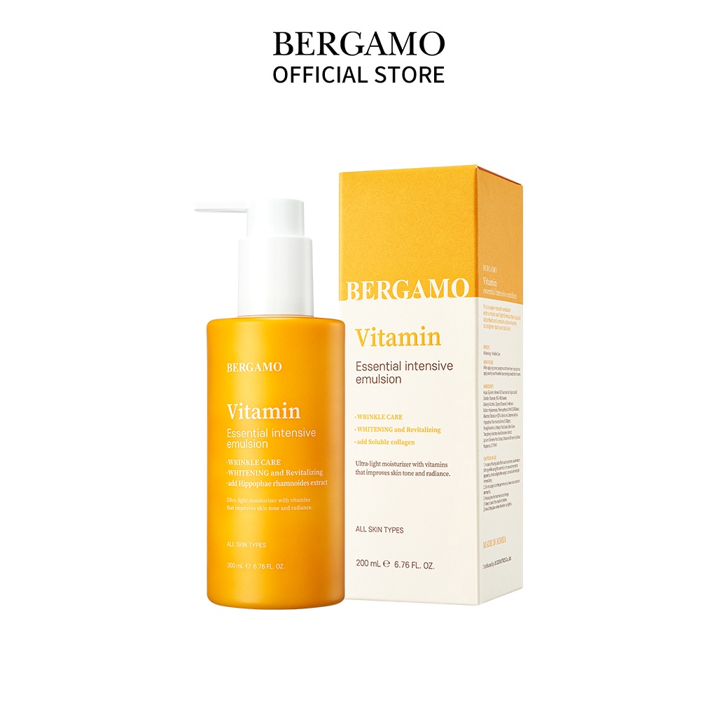Sữa dưỡng ẩm cho da mặt Bergamo Vitamin Essential Intensive 200ml