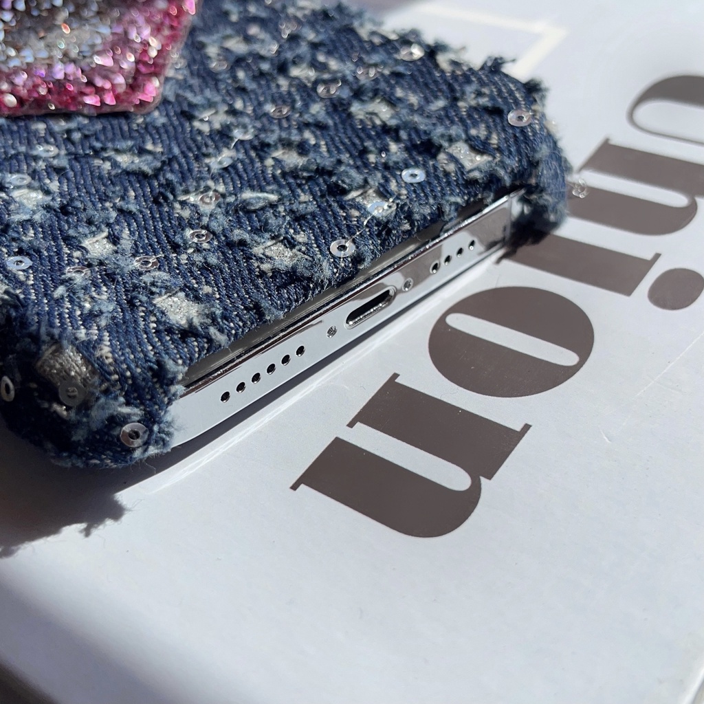 Ốp Điện Thoại Tpu Mềm Chống Rơi Họa Tiết Denim Phong Cách Retro Cho iphone 14 13 12 11 Pro MAX Plus