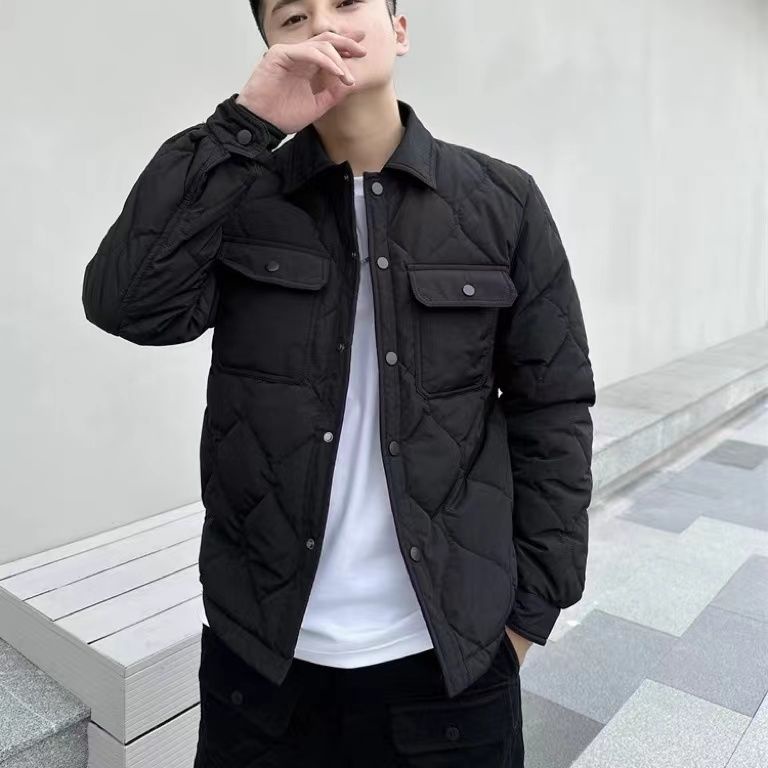 Áo Khoác Nam. Áo Khoác Phao Màu Trơn Giữ Ấm Mùa Đông Phong Cách Hàn Quốc Mới Cho Nam