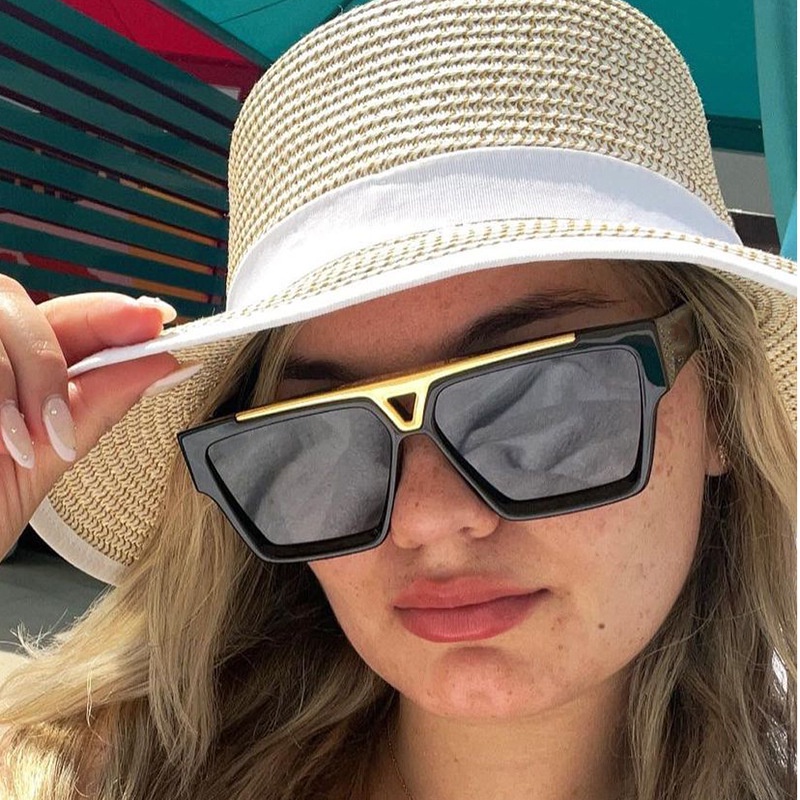 Kính Mát Gọng Vuông Phẳng Hai Chùm Phong Cách Âu Mỹ Cổ Điển Mới Dành Cho Nam Nữ