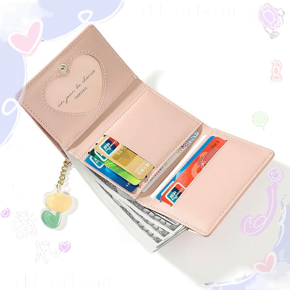 Fallforbeauty Ví Gấp Nhiều Ngăn Đựng Thẻ In Họa Tiết Hoa Tulip Nhiều Ngăn Cho Nữ