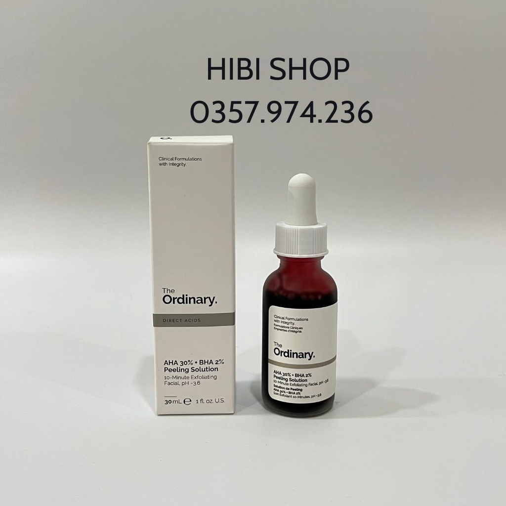 Tinh chất Serum The Ordinary AHA 30% + BHA 2 peeling solution, Tẩy Da Chết The Ordinary