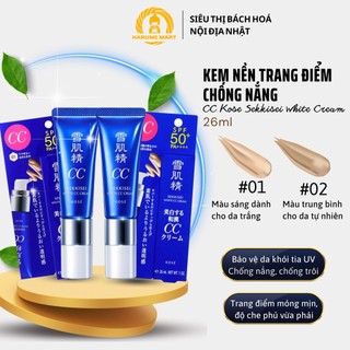 Kem nền trang điểm chống nắng CC Kose Sekkisei White Cream dưỡng ẩm dưỡng trắng da | Harumi Mart