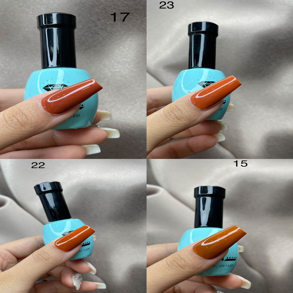 Sơn gel NL mẫu mới chai tròn chắc chắn  dùng máy hơ tone nhiều màu sắc đỏ hồng xanh các loại chai 15ml s2