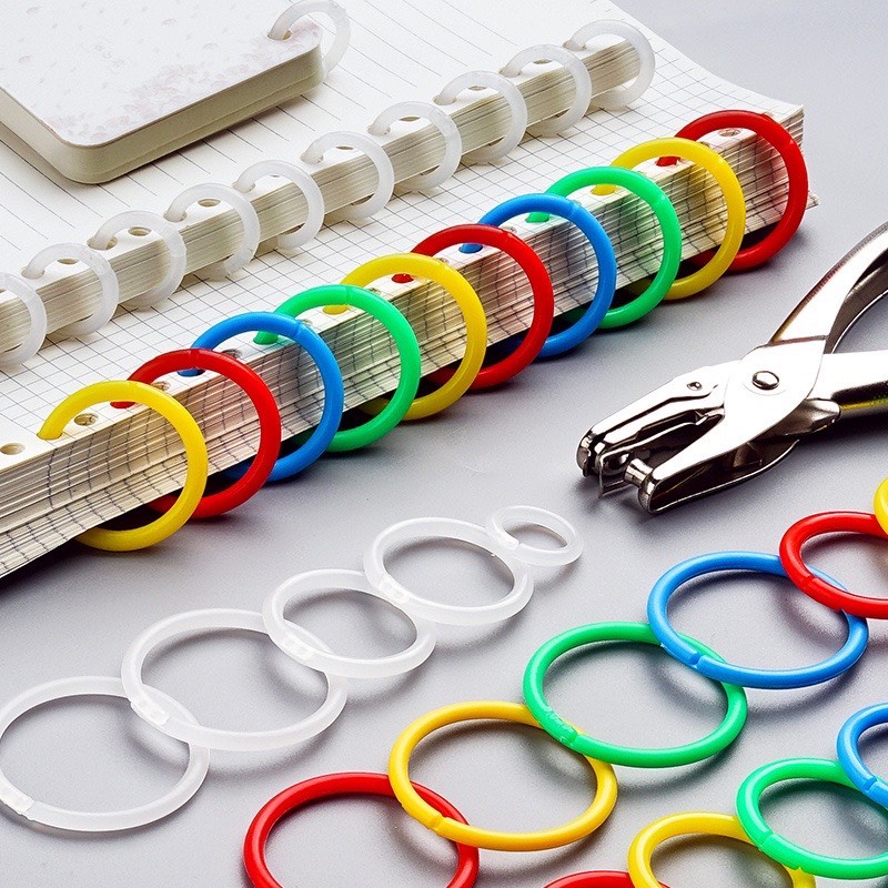 Khoen còng nhựa PE nhiều màu làm Flashcard, sổ bìa còng, móc treo đồ Creamy