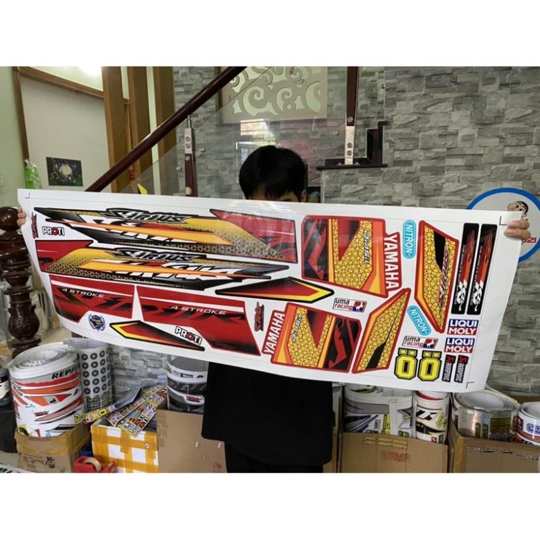 DECAL PVC 5 LỚP CHẤT LƯỢNG CAO Tem rời Sirius hoa văn đỏ đen