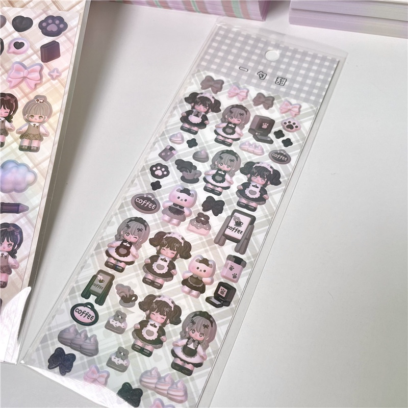 Miếng Dán Trang Trí Hình Búp Bê goo ka Dễ Thương