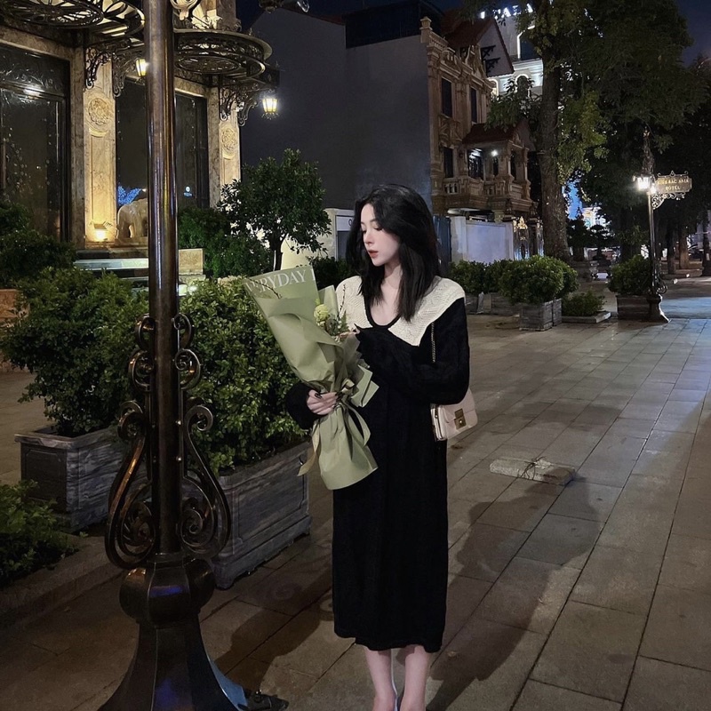 Váy Len Suông Cổ Bèo