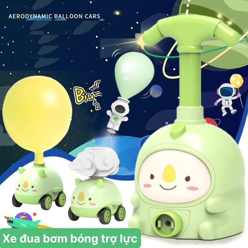 Đồ chơi xe bơm bong bóng tặng kèm bong bóng, dễ lắp ráp cho bé trai, bé gái thú vị, vui nhộn