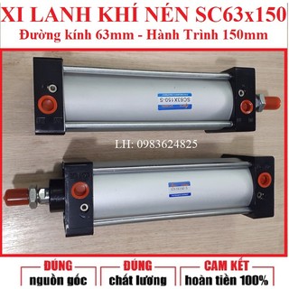 Xi lanh khí nén vuông sc63x150 phi 63mm hành trình 150mm