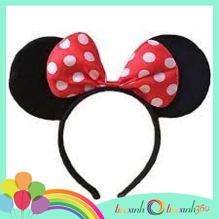 Băng đô cài tóc Tiệcxinh hình tai chuột Mickey/Minnie phụ kiện trang trí sinh nhật