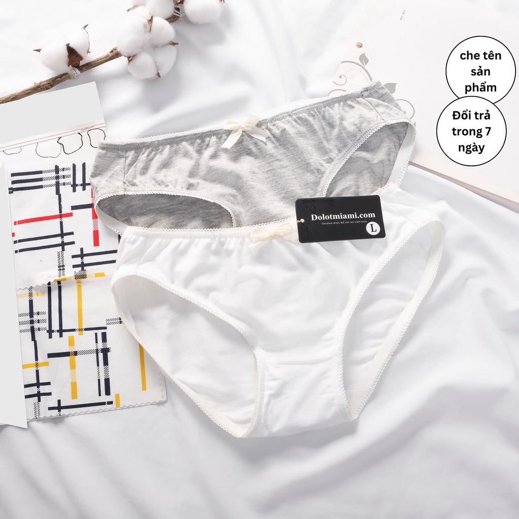 Quần lót nữ cotton viền ren trắng Miami - Hàng Việt Nam chính hãng