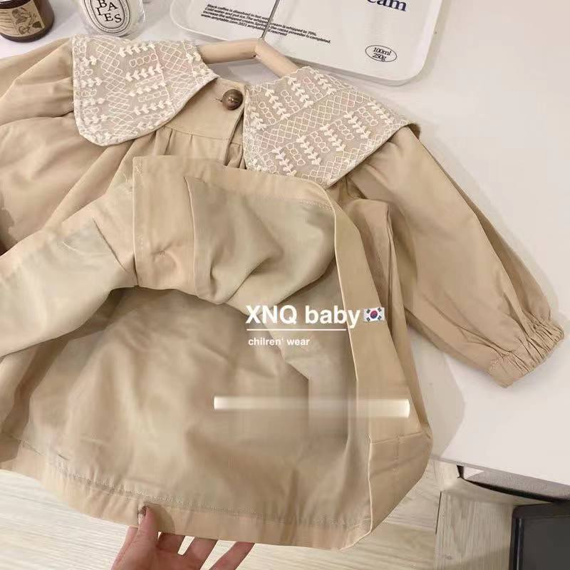 Áo Sơ Mi Tay Dài Cổ Búp Bê Thắt Nơ Thời Trang Hàn Quốc Cho Bé Gái