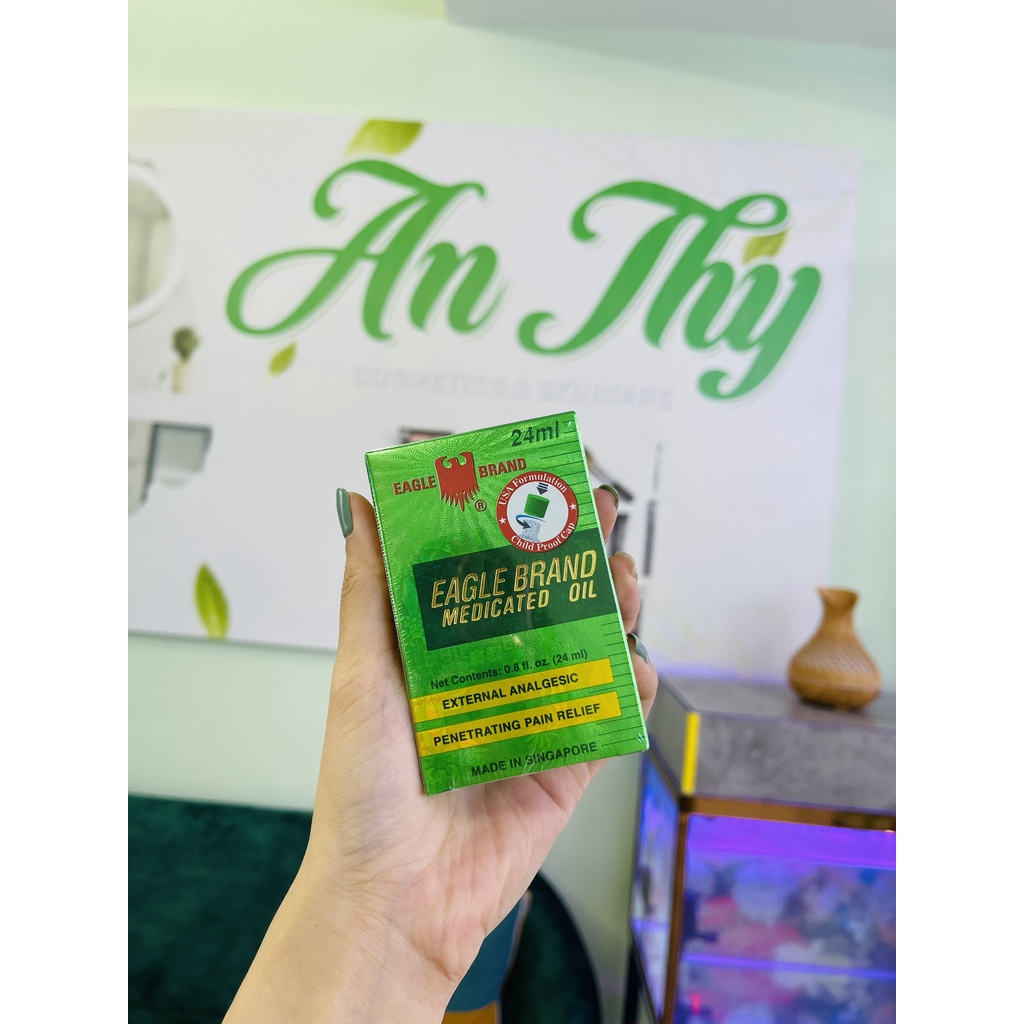 (Hàng Chính Hãng 24ml 1 Nắp ):DẦU GIÓ XANH CON Ó EAGLE BRAND 24ML SINGAPORE CHÍNH HÃNG 100%