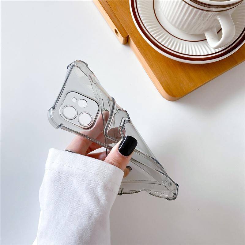 Túi thẻ Trong đựng thẻ ảnh suốt Silicon trong suốt Tương thích Màu kẹo Chống va chạm iPhone7/7Plus/8/8Plus/X/XR/XS/11/12/13/14 Pro/Max/Plus/Pro max Vỏ điện thoại TRẢI RA Cover Phone case