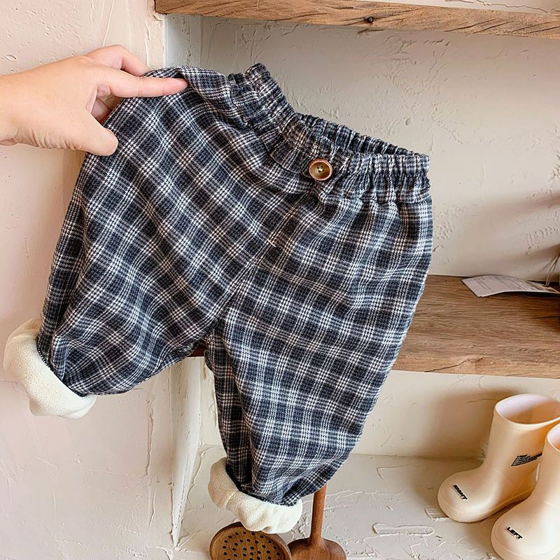 Quần Dài Vải Lông Cừu Dày Dặn Phong Cách Phương Tây Thời Trang Thu Đông 2022 Cho Bé Trai Và Gái